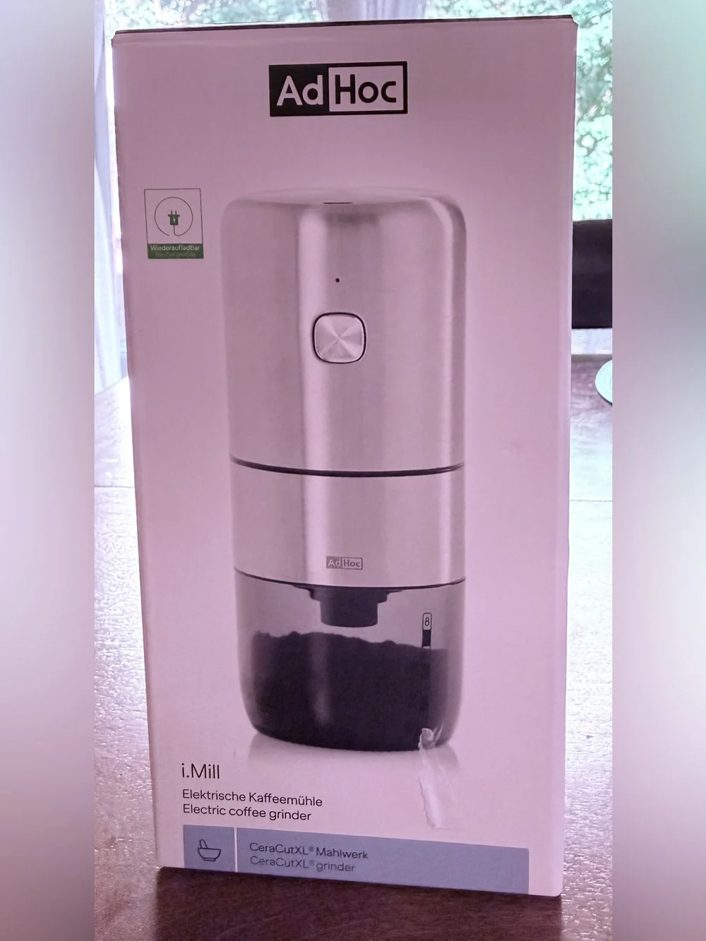 AdHoc i.Mill Electric Coffee Grinder in Silver